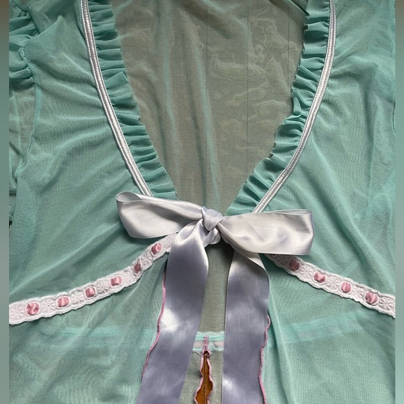 Ruffle coquette chemise sheer mesh top - Picture 4 of 8